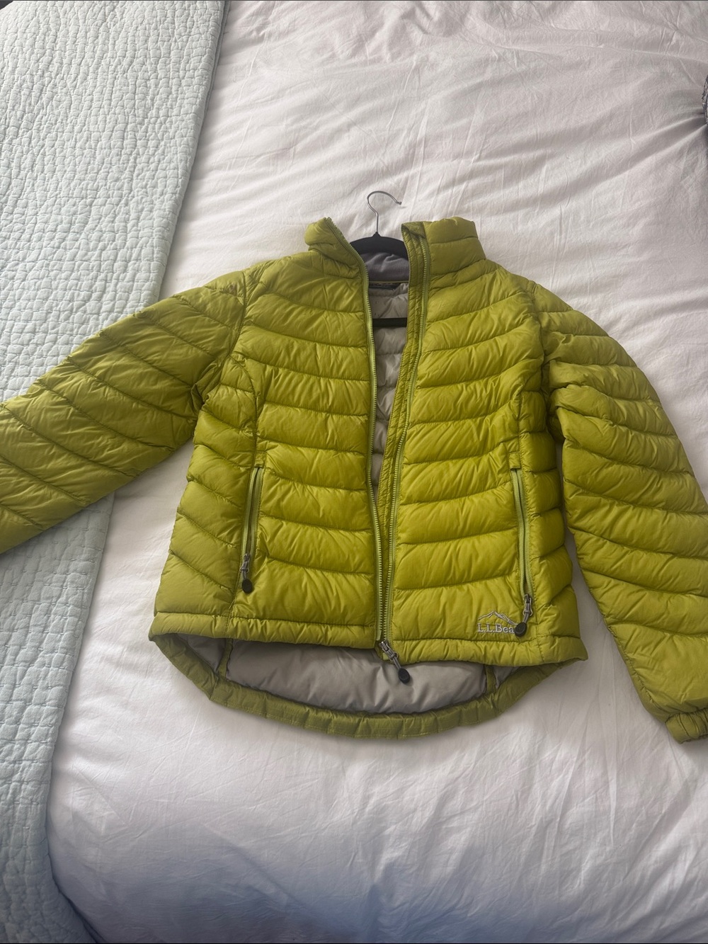 L.L. Bean Kids Lightweight Puffer Jacket in Chartreuse Green